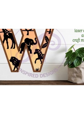 Σετ των 2 Intra απο ξύλο plywood 3mm-4mm πάχος – Ζώα Safari Large W με στρώματα Δίασταση  20x20 cm INTRAFABR-114033904