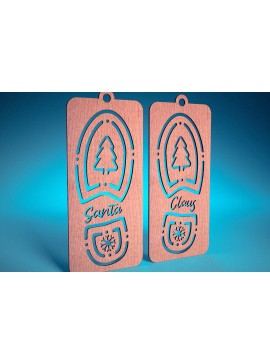 Σετ των 2 Intra απο ξύλο plywood 3mm-4mm πάχος – Santa Boot Stencil | Δίασταση  20x20 cm INTRAFABR-72093101