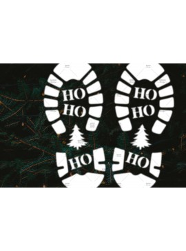 Σετ των 2 Intra απο ξύλο plywood 3mm-4mm πάχος – Santa Footprint, Santa Stencil Δίασταση  20x20 cm INTRAFABR-106663220