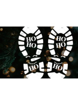 Σετ των 2 Intra απο ξύλο plywood 3mm-4mm πάχος – Santa Footprint, Santa Stencil Δίασταση  20x20 cm INTRAFABR-106663240