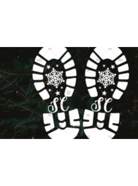 Σετ των 2 Intra απο ξύλο plywood 3mm-4mm πάχος – Santa Footprint, Santa Stencil Δίασταση  20x20 cm INTRAFABR-106663099