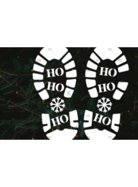 Σετ των 2 Intra απο ξύλο plywood 3mm-4mm πάχος – Santa Footprint, Santa Stencil Δίασταση  20x20 cm INTRAFABR-106663137