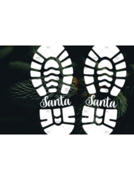 Σετ των 2 Intra απο ξύλο plywood 3mm-4mm πάχος – Santa Footprint, Santa Stencil Δίασταση  20x20 cm INTRAFABR-106663149