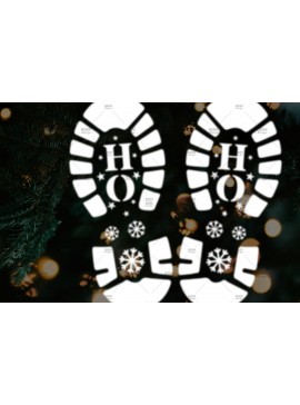 Σετ των 2 Intra απο ξύλο plywood 3mm-4mm πάχος – Santa Footprint, Santa Stencil Δίασταση  20x20 cm INTRAFABR-106663177