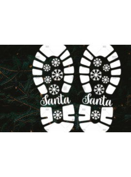 Σετ των 2 Intra απο ξύλο plywood 3mm-4mm πάχος – Santa Footprint, Santa Stencil Δίασταση  20x20 cm INTRAFABR-106663188