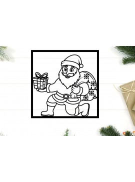 Intra απο ξύλο plywood 3mm-4mm πάχος – Αρχείο κοπής με λέιζερ Santa Metal Wall Art Δίασταση  40x30 cm INTRAFABR-97642644