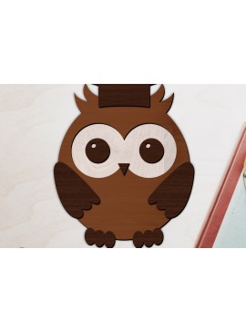 Intra απο ξύλο plywood 3mm-4mm πάχος – Διακοσμητικό πολυστρωματικό αρχείο σχολικής κουκουβάγιας Δίασταση  40x30 cm INTRAFABR-99166382