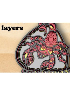 Σετ των 2 Intra απο ξύλο plywood 3mm-4mm πάχος – Scorpion , 5 στρώματα Δίασταση  20x20 cm INTRAFABR-30513764