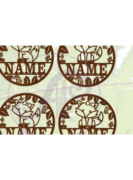 Intra απο ξύλο plywood 3mm-4mm πάχος – Single Fox Name Sign 4 Option Files Δίασταση  40x30 cm INTRAFABR-69906950