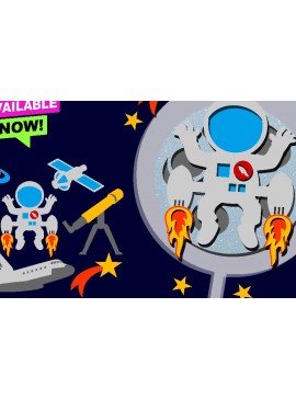 Σετ των 2 Intra απο ξύλο plywood 3mm-4mm πάχος – Space Silhouette Elements 3D Δίασταση  20x20 cm INTRAFABR-76217685