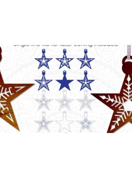 Σετ των 2 Intra απο ξύλο plywood 3mm-4mm πάχος – Star Ornament, Χριστουγεννιάτικο Στολίδι Δίασταση  20x20 cm INTRAFABR-41584831