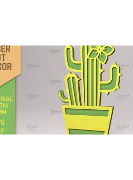 Σετ των 2 Intra απο ξύλο plywood 3mm-4mm πάχος – Χυμώδεις. Τρισδιάστατος κάκτος με στρώματα Δίασταση  20x20 cm INTRAFABR-83506212