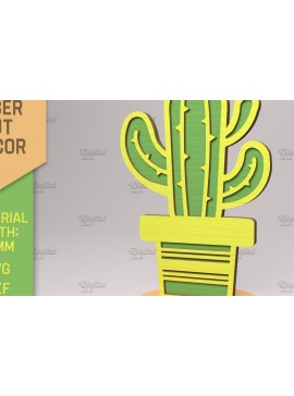 Σετ των 2 Intra απο ξύλο plywood 3mm-4mm πάχος – Χυμώδεις. Τρισδιάστατος κάκτος με στρώματα Δίασταση  20x20 cm INTRAFABR-83504881