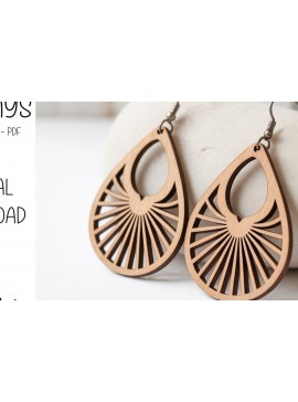 Σετ των 3 Intra απο ξύλο plywood 3mm-4mm πάχος – Sunray Teardrop Σκουλαρίκια Δίασταση  5x5 cm INTRAFABR-121663876