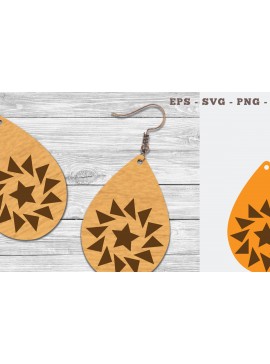 Σετ των 3 Intra απο ξύλο plywood 3mm-4mm πάχος – Σκουλαρίκια Tear Drop 9 Δίασταση  5x5 cm INTRAFABR-106748308