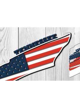 Σετ των 2 Intra απο ξύλο plywood 3mm-4mm πάχος – Κοπή χαρτιού 3d Flag Tennessee USA Δίασταση  20x20 cm INTRAFABR-65552149