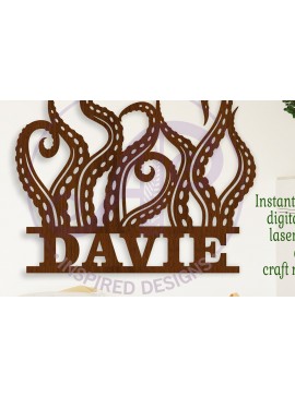 Σετ των 2 Intra απο ξύλο plywood 3mm-4mm πάχος – Αρχείο κοπής με λέιζερ Σήμα ονόματος Tentacles Δίασταση  20x20 cm INTRAFABR-114693715