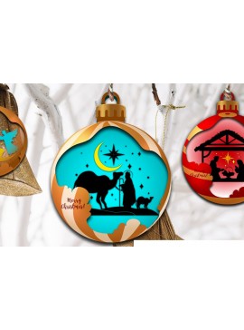 Σετ των 2 Intra απο ξύλο plywood 3mm-4mm πάχος – The Christmas Story Ornaments Δίασταση  20x20 cm INTRAFABR-82890569