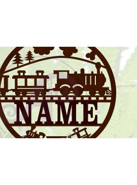 Intra απο ξύλο plywood 3mm-4mm πάχος – Αρχείο αποκοπής Sign Name Train Δίασταση  40x30 cm INTRAFABR-67498539