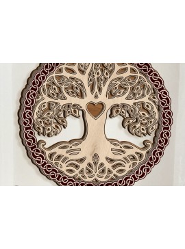 Intra απο ξύλο plywood 3mm-4mm πάχος – TREE of LIFE Πολυστρωματική διακόσμηση τοίχου Δίασταση  40x30 cm INTRAFABR-80961074