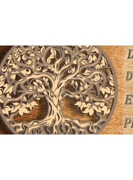 Σετ των 2 Intra απο ξύλο plywood 3mm-4mm πάχος – Δέντρο της Ζωής/Φθινοπωρινό Δέντρο/Πολυστρωματικό Δίασταση  20x20 cm INTRAFABR-75645583