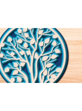 Σετ των 2 Intra απο ξύλο plywood 3mm-4mm πάχος – Tree of Life, Πολυστρωματικό Αποκομμένο Αρχείο Δίασταση  20x20 cm INTRAFABR-26226793
