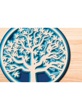 Σετ των 2 Intra απο ξύλο plywood 3mm-4mm πάχος – Tree of Life, Πολυστρωματικό Αποκομμένο Αρχείο Δίασταση  20x20 cm INTRAFABR-26227070