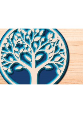 Σετ των 2 Intra απο ξύλο plywood 3mm-4mm πάχος – Tree of Life, Πολυστρωματικό Αποκομμένο Αρχείο Δίασταση  20x20 cm INTRAFABR-26230990