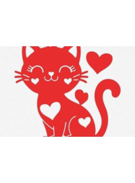 Intra απο ξύλο plywood 3mm-4mm πάχος – Valentine Cat Design 15 Δίασταση  40x30 cm INTRAFABR-115521553
