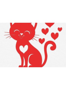 Intra απο ξύλο plywood 3mm-4mm πάχος – Valentine Cat Design 6 Δίασταση  40x30 cm INTRAFABR-115373485