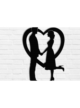 Intra απο ξύλο plywood 3mm-4mm πάχος – Valentine Couple Wall Art Cut Laser Δίασταση  40x30 cm INTRAFABR-118730652