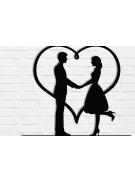 Intra απο ξύλο plywood 3mm-4mm πάχος – Κοπή λέιζερ τοίχου για ζευγάρια Valentine Δίασταση  40x30 cm INTRAFABR-118730692