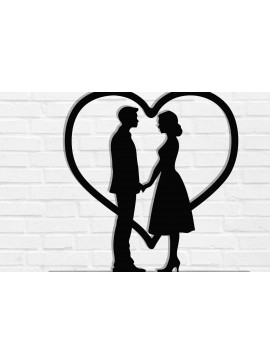 Intra απο ξύλο plywood 3mm-4mm πάχος – Κοπή λέιζερ τοίχου για ζευγάρια Valentine Δίασταση  40x30 cm INTRAFABR-118730725