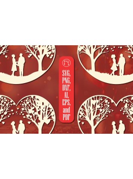 Σετ των 2 Intra απο ξύλο plywood 3mm-4mm πάχος – Πακέτο Heart Element για την Ημέρα του Αγίου Βαλεντίνου Δίασταση  20x20 cm INTRAFABR-85747904