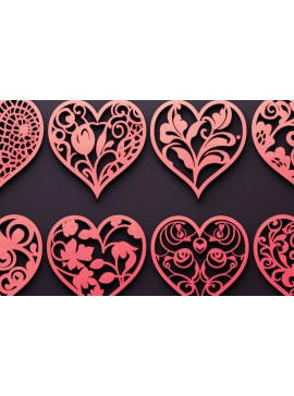 Σετ των 2 Intra απο ξύλο plywood 3mm-4mm πάχος – Πακέτο Heart Element για την Ημέρα του Αγίου Βαλεντίνου Δίασταση  20x20 cm INTRAFABR-85766535