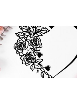 Intra απο ξύλο plywood 3mm-4mm πάχος – Valentine's Heart Rose Wall Art 1396 Δίασταση  40x30 cm INTRAFABR-115488580