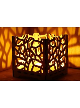 Σετ των 2 Intra απο ξύλο plywood 3mm-4mm πάχος – Κηροπήγα Voronoi Δίασταση  20x20 cm INTRAFABR-108403028