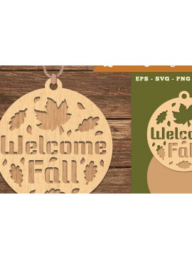 Σετ των 2 Intra απο ξύλο plywood 3mm-4mm πάχος – Καλωσόρισμα Fall Ornment 2 Δίασταση  20x20 cm INTRAFABR-111385320