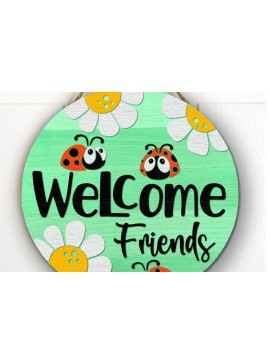 Intra απο ξύλο plywood 3mm-4mm πάχος – Welcome Friends, Door Sign Δίασταση  40x30 cm INTRAFABR-116413088