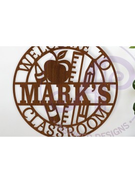 Intra απο ξύλο plywood 3mm-4mm πάχος – Καλώς ήλθατε στην επιγραφή Wall Art Name Classroom Δίασταση  40x30 cm INTRAFABR-115525665