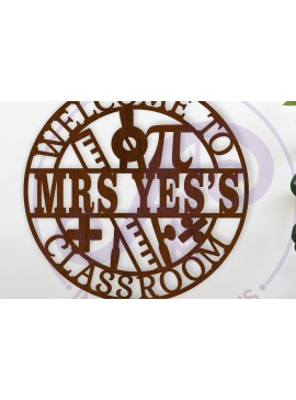 Intra απο ξύλο plywood 3mm-4mm πάχος – Καλώς ορίσατε στο Math Classroom Name Wall Art Δίασταση  40x30 cm INTRAFABR-115648108