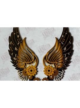 Σετ των 2 Intra απο ξύλο plywood 3mm-4mm πάχος – Φτερά Πολυστρωματική κοπή λέιζερ | Φτερά Αγγέλου Δίασταση  20x20 cm INTRAFABR-121521313