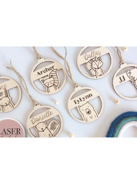 Σετ των 2 Intra απο ξύλο plywood 3mm-4mm πάχος – Woodland Animals Ornaments Δίασταση  20x20 cm INTRAFABR-72170576