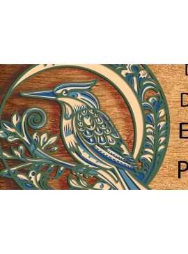 Σετ των 2 Intra απο ξύλο plywood 3mm-4mm πάχος – Woodpecker Multilayer/Bird Cut Cnc Δίασταση  20x20 cm INTRAFABR-76545955