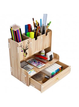 Intra απο ξύλο plywood 3mm-4mm πάχος - Desktop Organizer Πολυλειτουργική θήκη για στυλό Επιτραπέζια σταθερή βάση αποθήκευσης για το γραφείο στο σπίτι Δίασταση 40x50 cm Intraeaxys-075y9z8o
