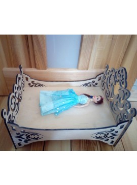 Intra απο ξύλο plywood 3mm-4mm πάχος - Ξύλινο κρεβάτι Barbie Doll Δίασταση 30x30 cm Intraeaxys-zo9y63w7