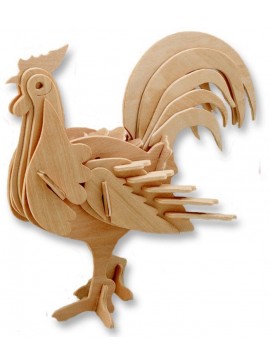 Intra απο ξύλο plywood 3mm-4mm πάχος - 3D παζλ κόκορας Δίασταση 30x30 cm Intraeaxys-eo2z5g4o
