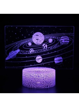 Intra απο ξύλο plywood 3mm-4mm πάχος - Ηλιακό σύστημα 3D Illusion Lamp Δίασταση 30x30 cm Intraeaxys-joedyx61