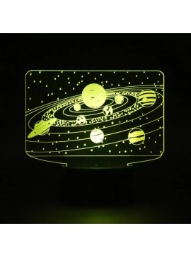 Intra απο ξύλο plywood 3mm-4mm πάχος - Ηλιακό Σύστημα 3D LED Λυχνία Οπτικής Ψευδαίσθησης Δίασταση 30x30 cm Intraeaxys-ro6yj227
