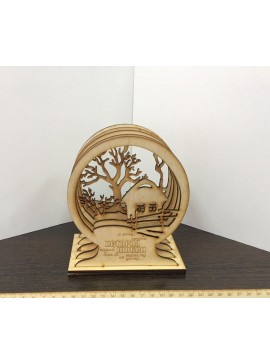 Intra απο ξύλο plywood 3mm-4mm πάχος - Διακόσμηση τραπεζιού με ξύλινες στρώσεις Δίασταση 30x30 cm Intraeaxys-r7vm20l7